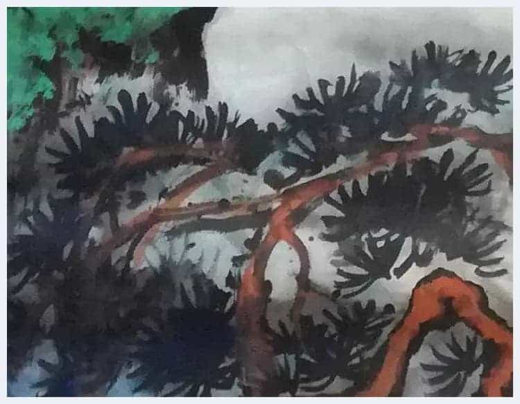 刘海粟国画《泼彩黄山》九上黄山代表作_第3张
