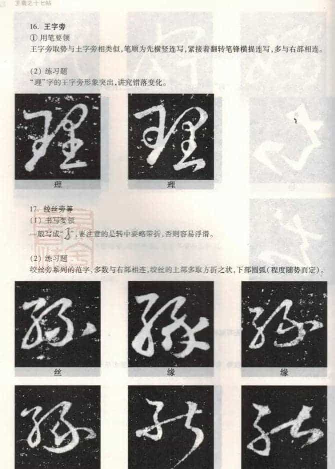 书法教程《王羲之十七帖--偏旁部首》_第15张