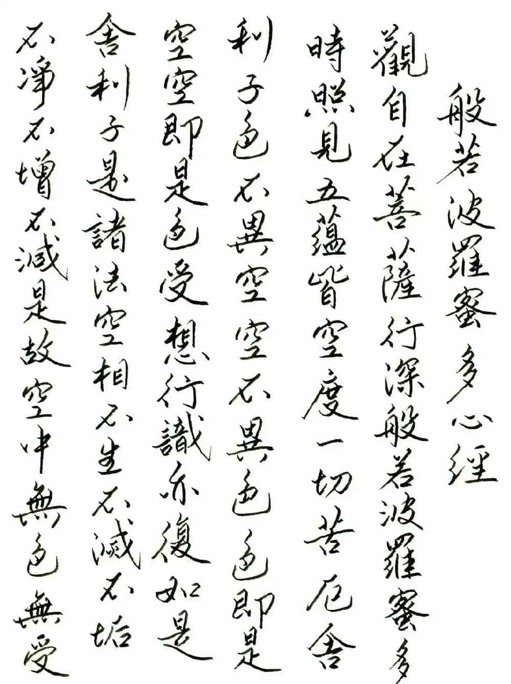 刘建华硬笔书法作品《心经》_第1张