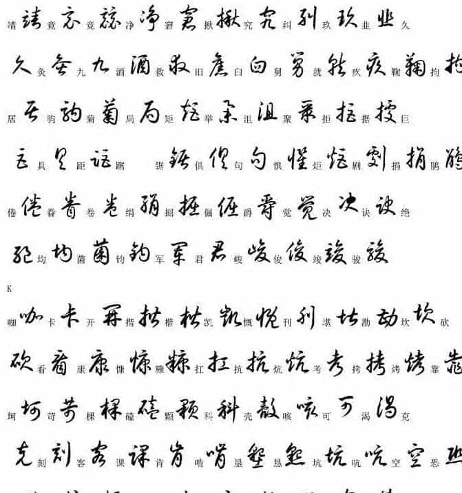 硬笔书法字帖常用汉字草书写法示例_第12张