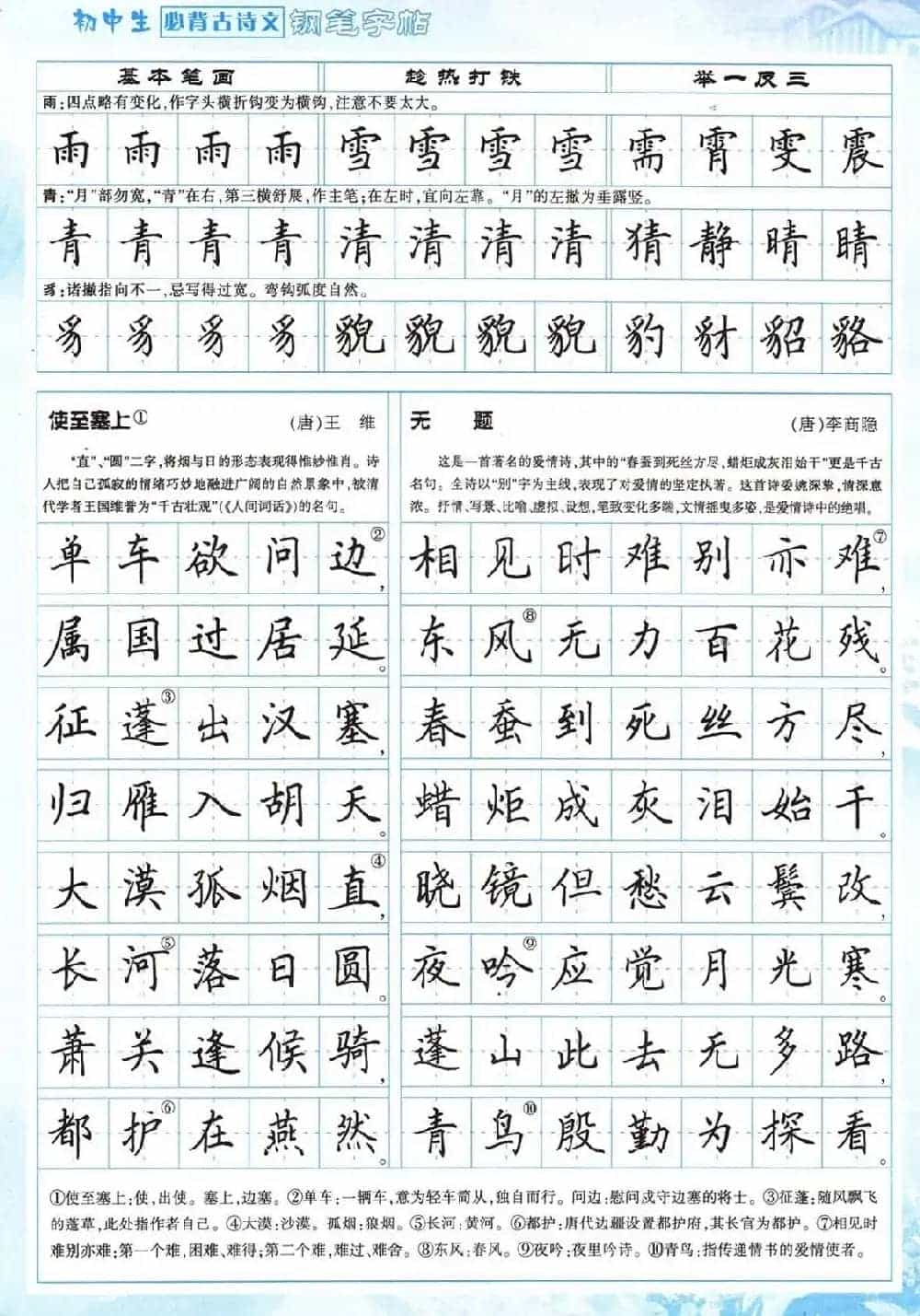 田英章钢笔字帖欣赏《初中生必背古诗文》_第14张