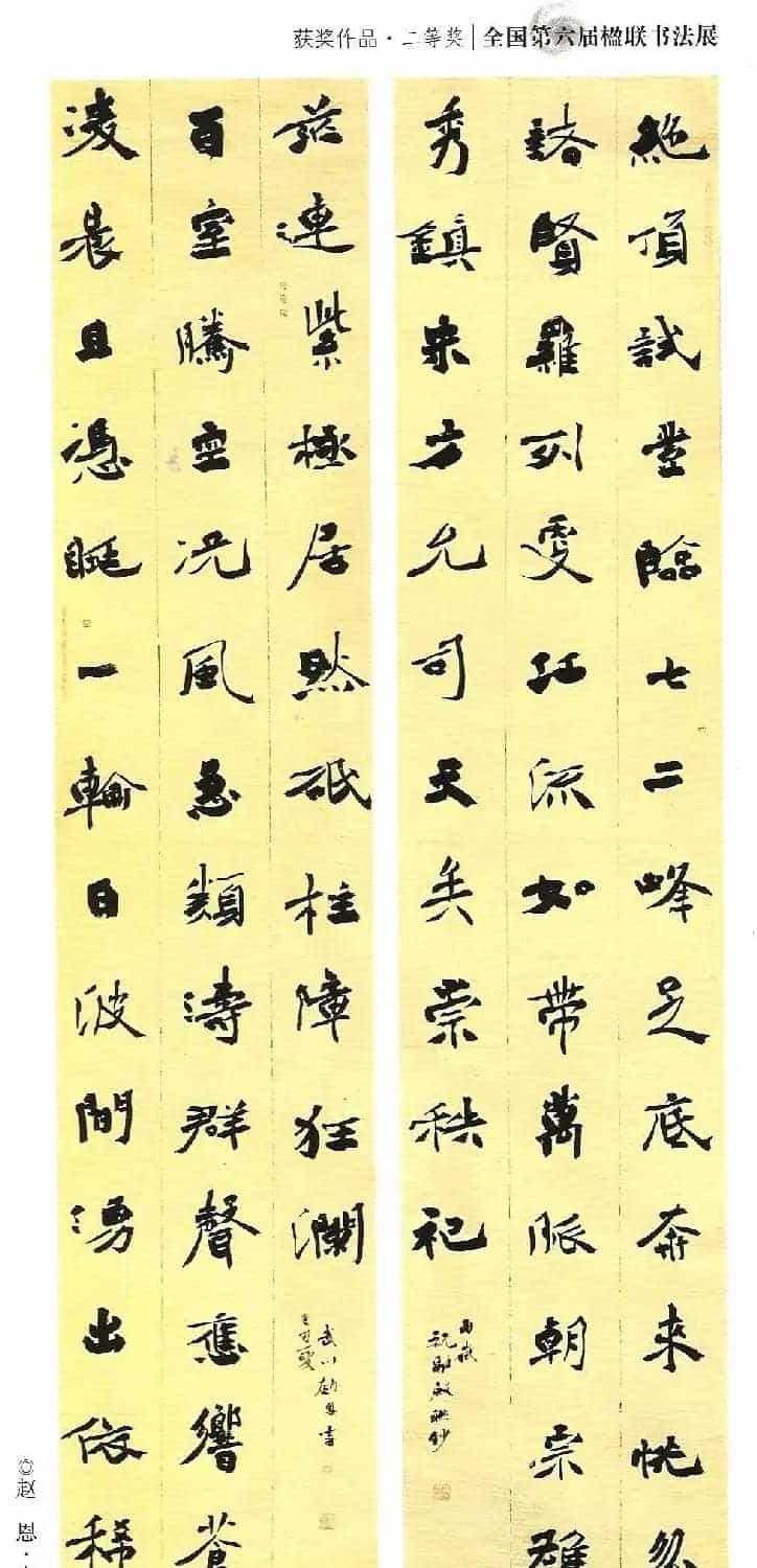 全国第六届楹联书法展获奖作品_第9张
