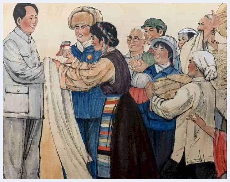 刘文西作品《哈达献给毛主席》人物群像巨制_第7张