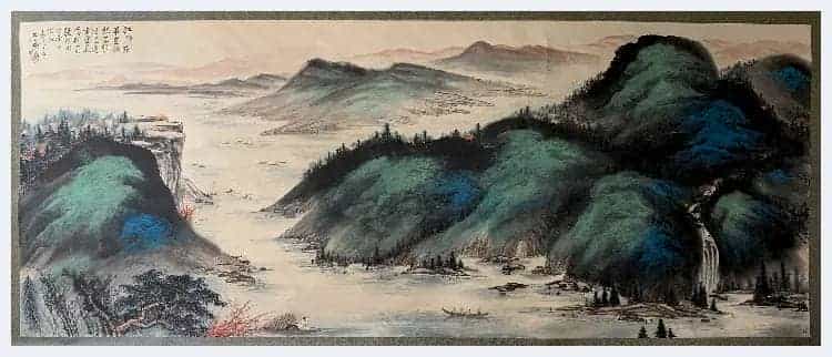 张大千丈六泼彩巨制《江静潮平图》问鼎之作_第1张