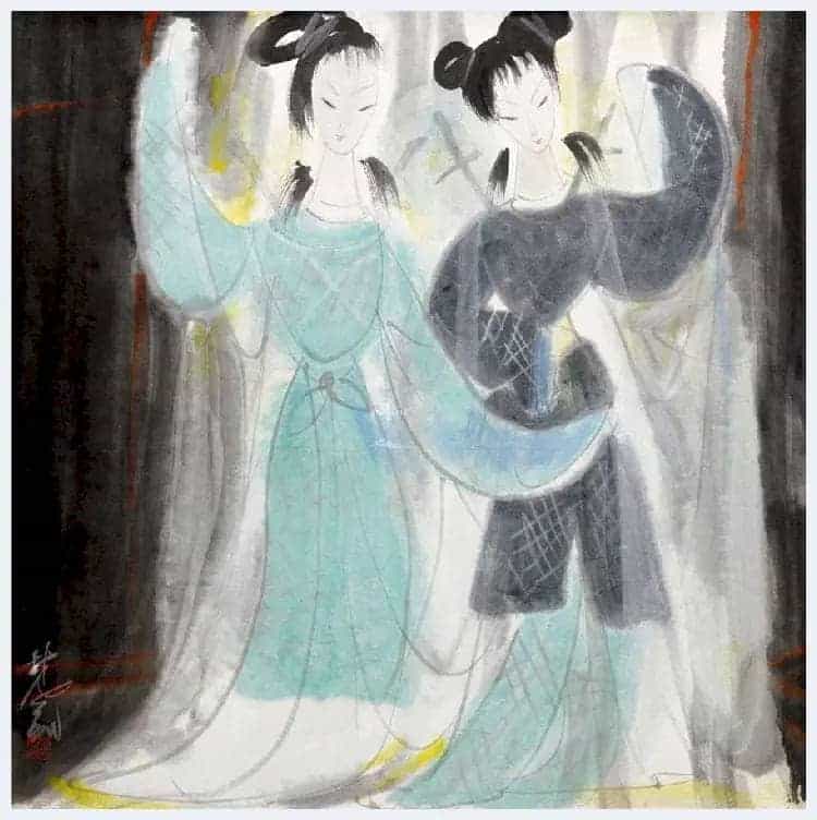 林风眠油画作品《双美图》和《琵琶仕女》_第4张