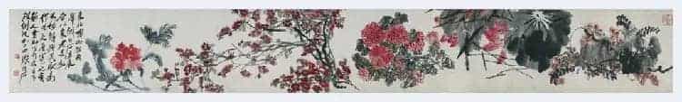 齐白石《折枝花卉长卷》图赏_第1张