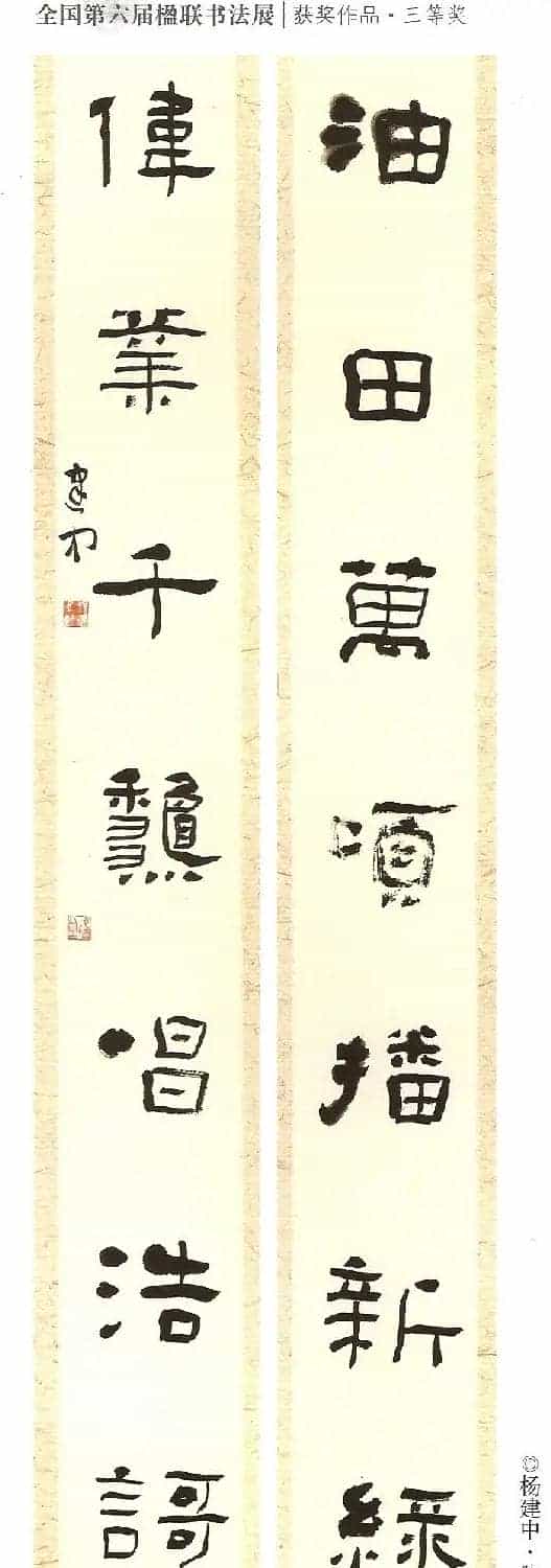 全国第六届楹联书法展获奖作品_第8张