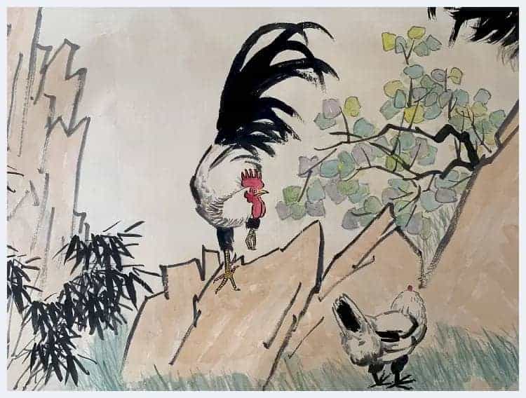 徐悲鸿丈六《大吉图》其花鸟画领军之作！_第6张