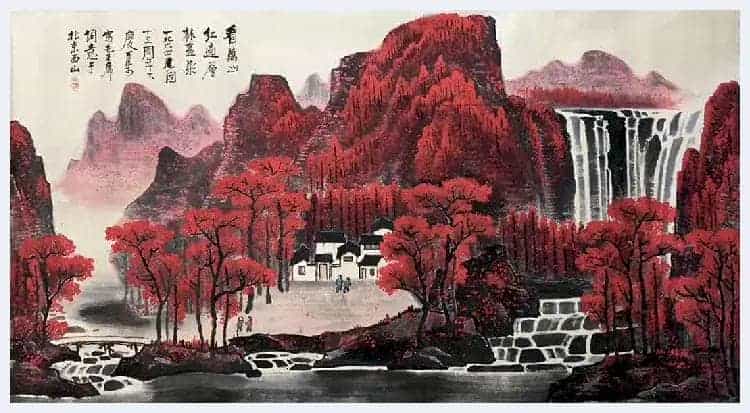 李可染横幅《万山红遍》首度面世_第1张