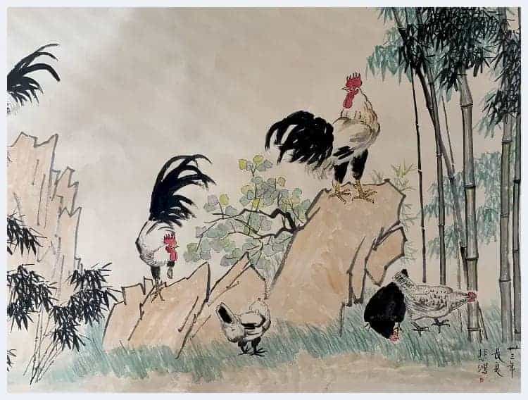 徐悲鸿丈六《大吉图》其花鸟画领军之作！_第3张