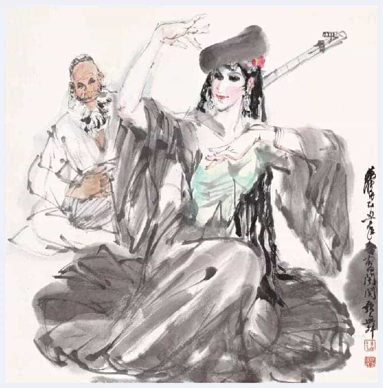 黄胄《塔吉克舞》高峰期艺术水准作品_第4张