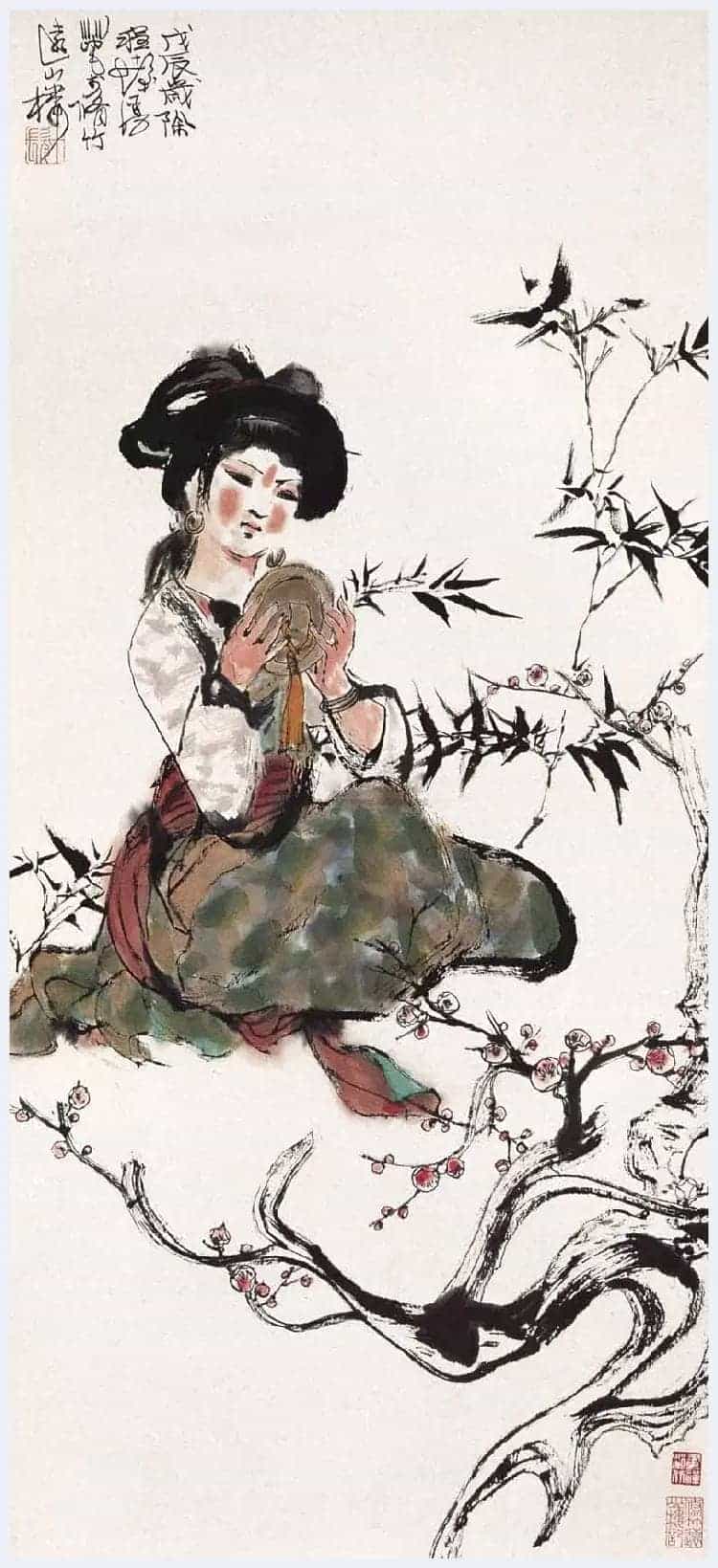 程十发作品《平安图》颇具年画风情!_第4张