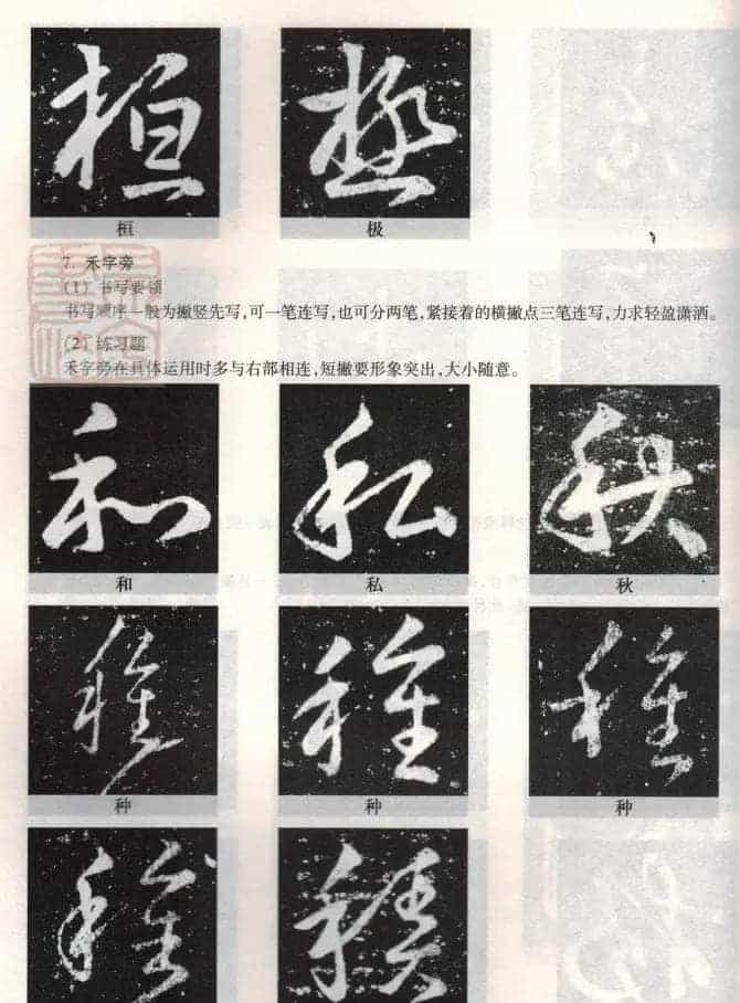书法教程《王羲之十七帖--偏旁部首》_第9张