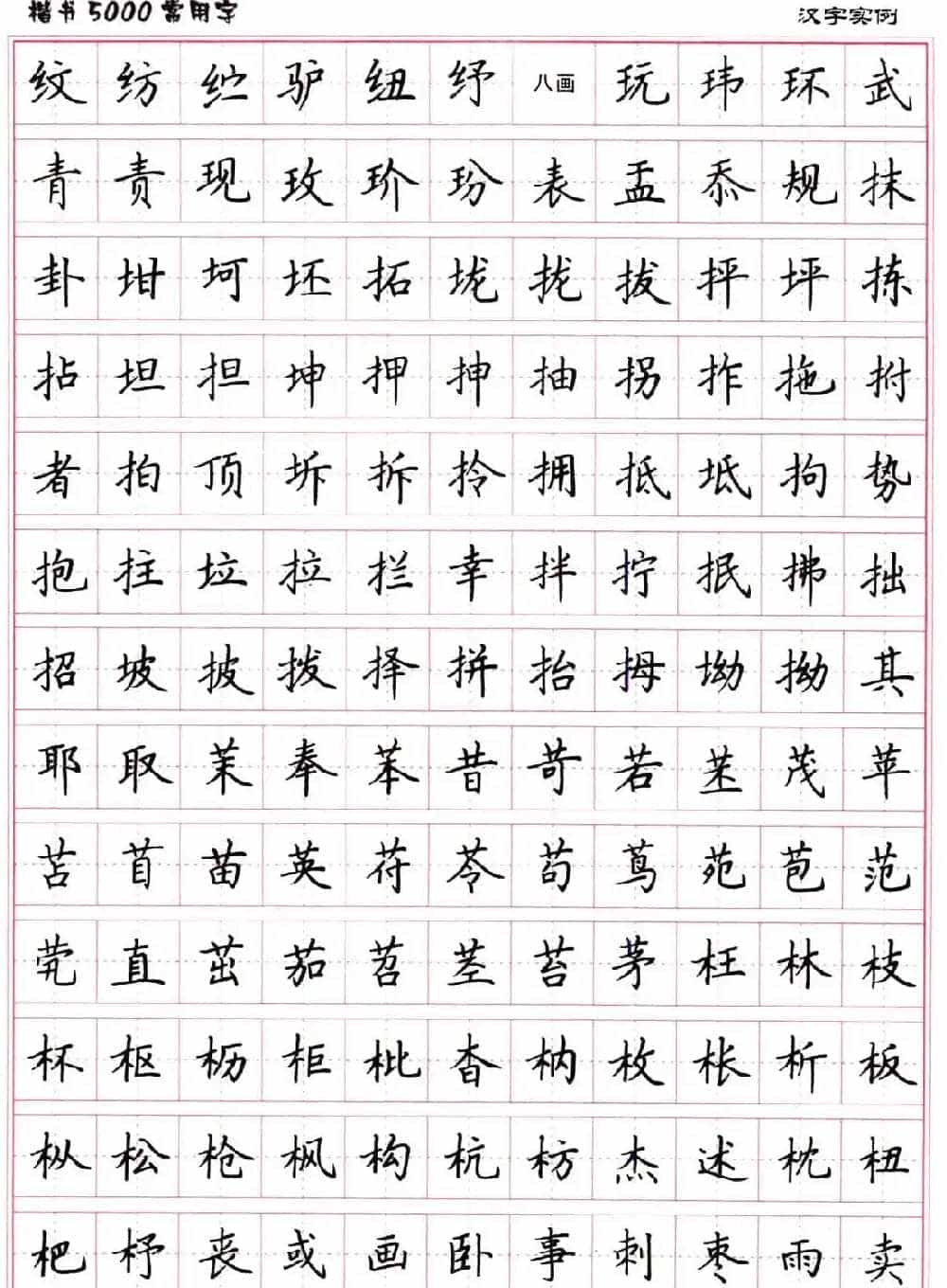 硬笔书法字帖下载《楷书5000常用字》_第21张