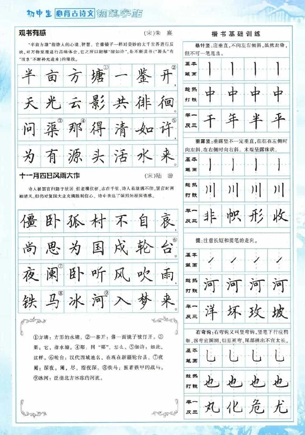 田英章钢笔字帖欣赏《初中生必背古诗文》_第4张