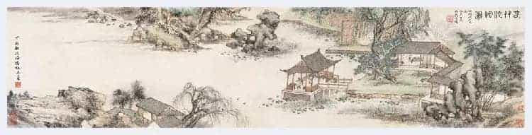 冯超然吴湖帆合作作品《春竹沁馆图》图赏_第1张