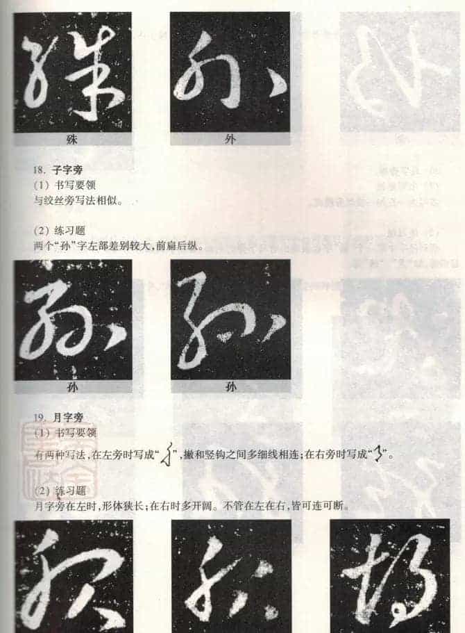 书法教程《王羲之十七帖--偏旁部首》_第17张