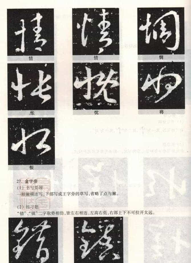 书法教程《王羲之十七帖--偏旁部首》_第21张