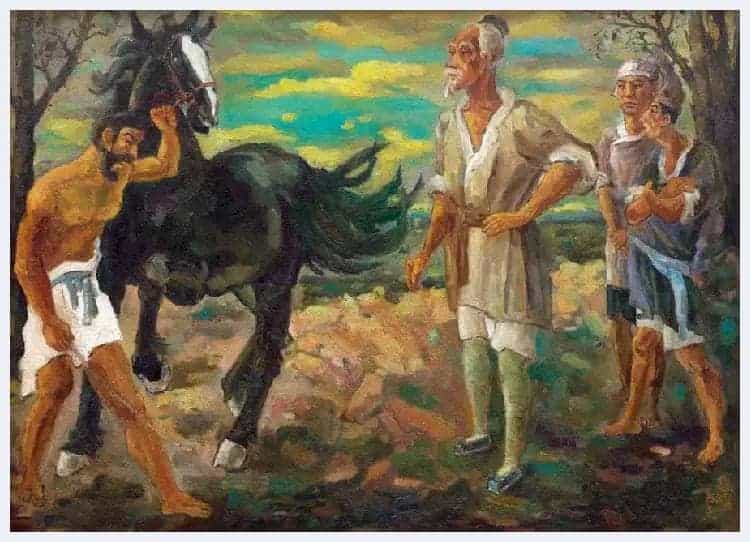 徐悲鸿油画《九方皋》欣赏_第1张