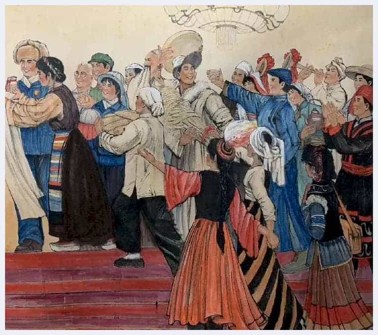 刘文西作品《哈达献给毛主席》人物群像巨制_第5张