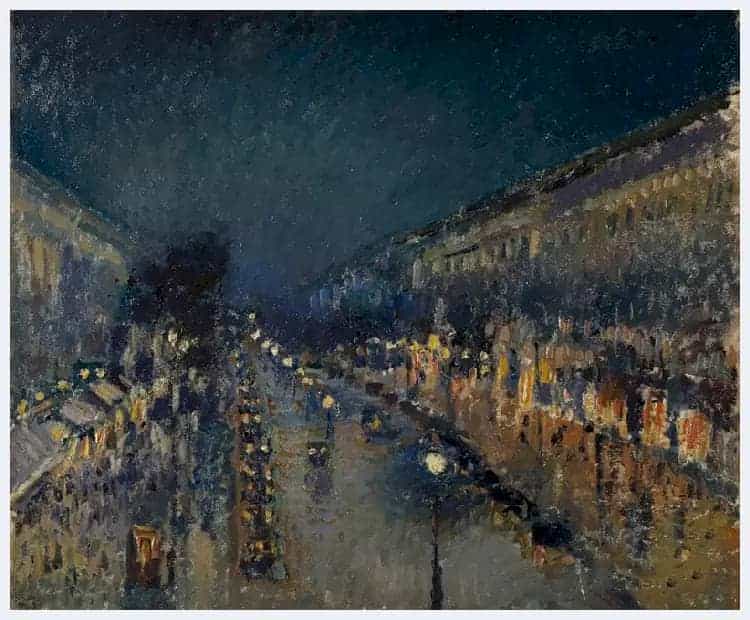 毕沙罗《夜幕下的蒙马特大道》欣赏_第1张