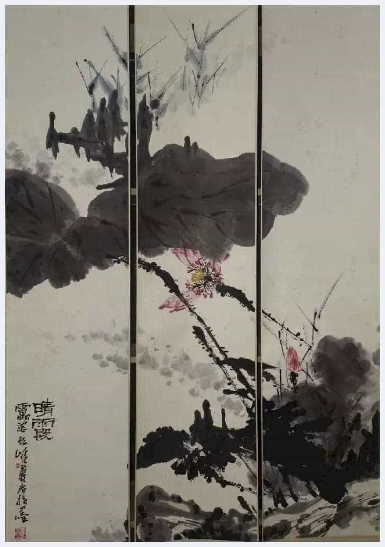 潘天寿指画《晴霞》 四屏通景且首次面世!_第4张