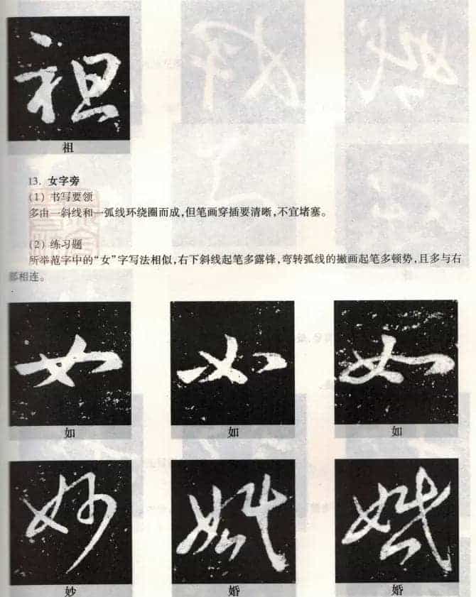 书法教程《王羲之十七帖--偏旁部首》_第12张