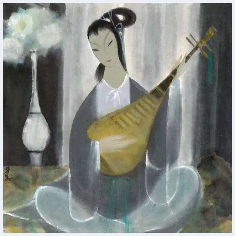 林风眠油画作品《双美图》和《琵琶仕女》_第5张
