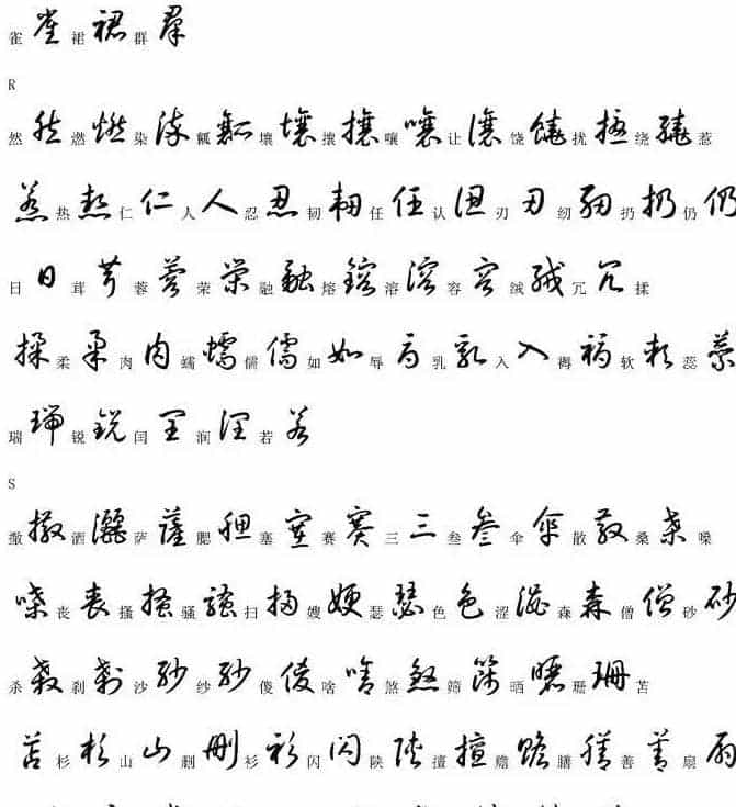 硬笔书法字帖常用汉字草书写法示例_第20张