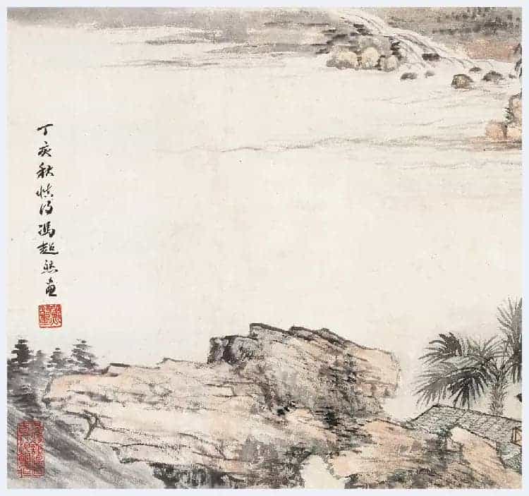 冯超然吴湖帆合作作品《春竹沁馆图》图赏_第5张