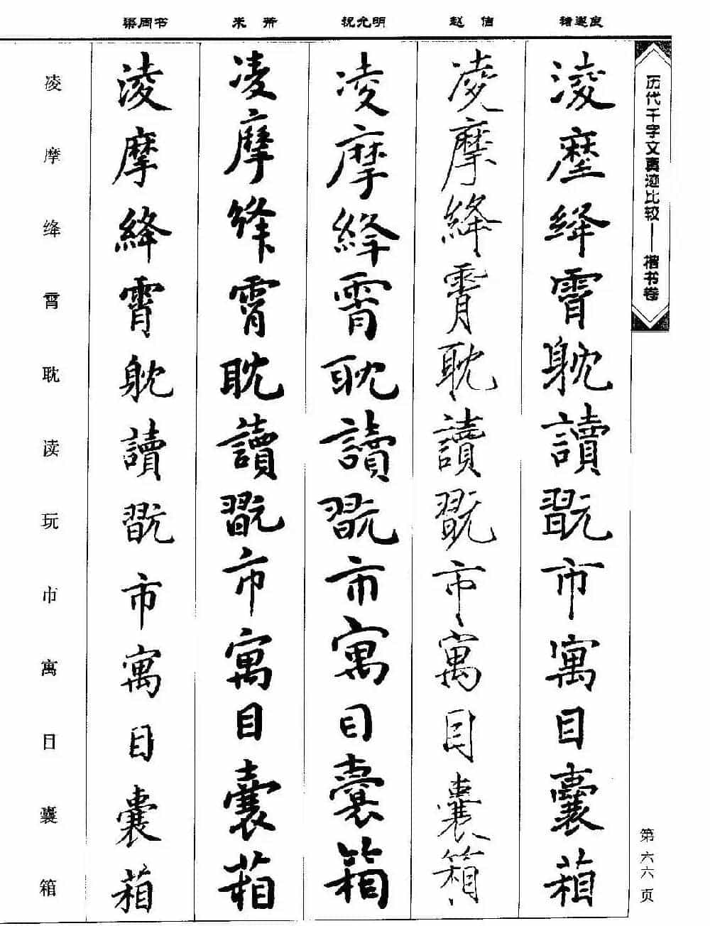 楷书图书《历代千字文真迹比较-楷书卷》_第66张