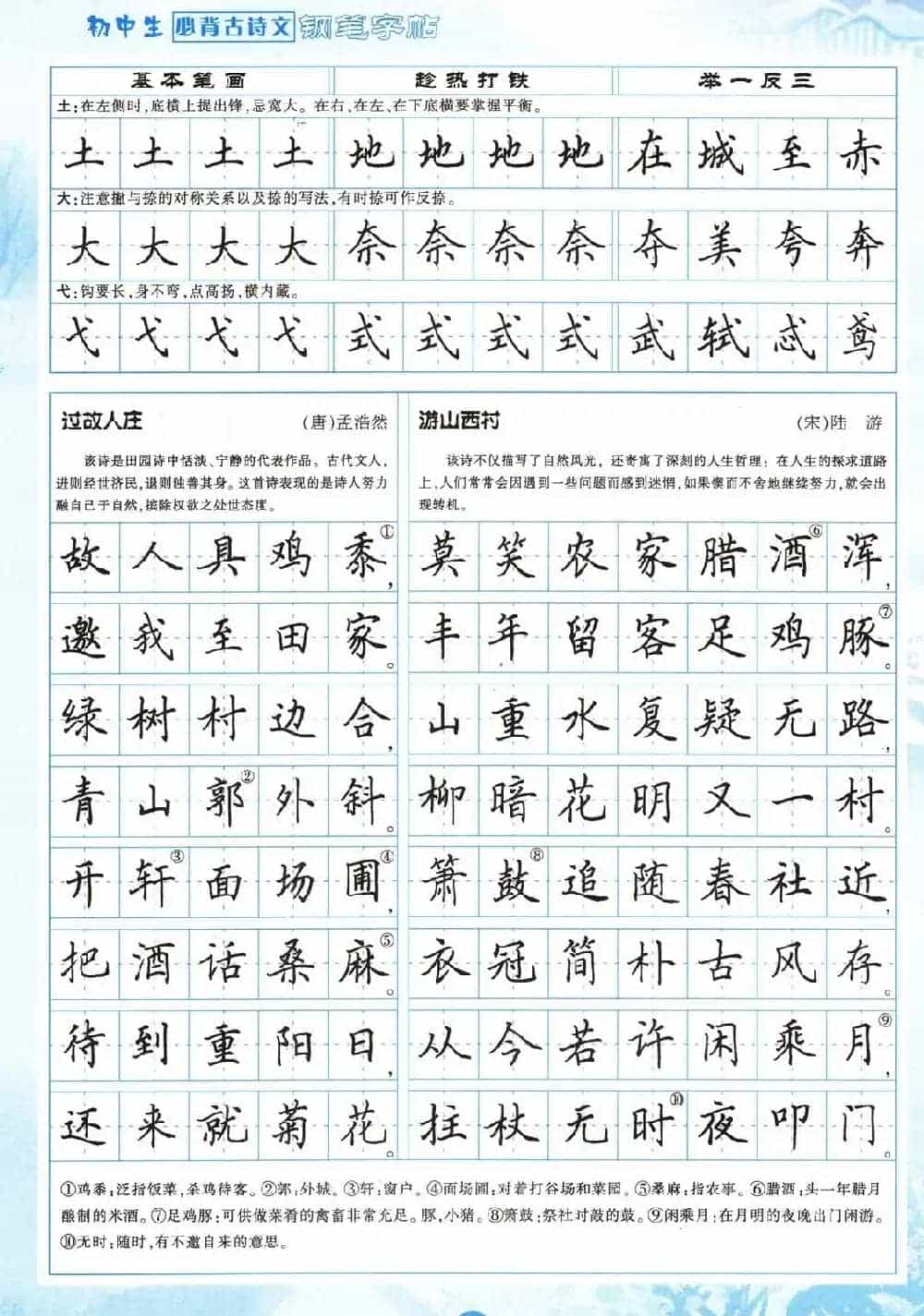 田英章钢笔字帖欣赏《初中生必背古诗文》_第8张