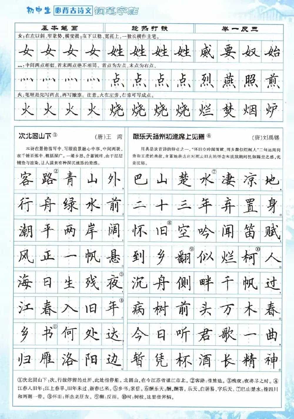 田英章钢笔字帖欣赏《初中生必背古诗文》_第10张