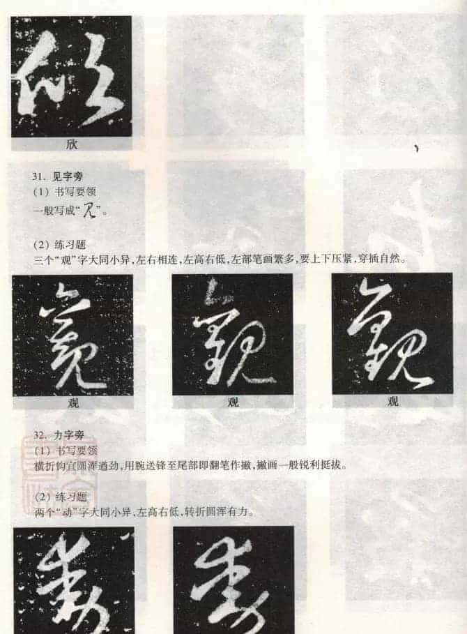 书法教程《王羲之十七帖--偏旁部首》_第25张