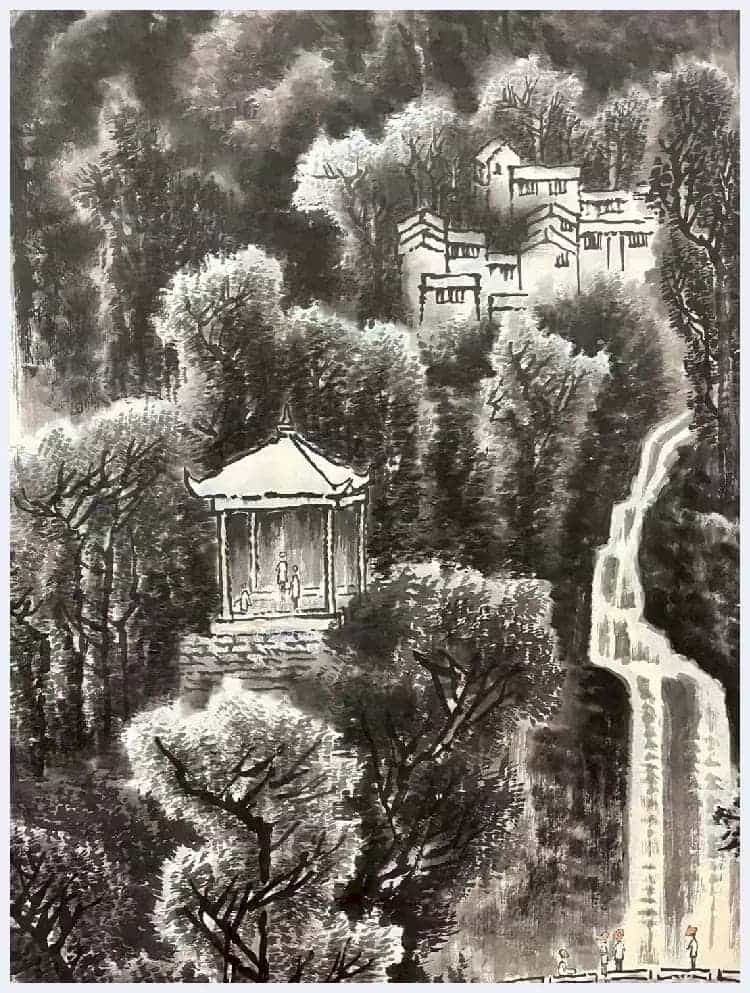 李可染作品《雨后清音图》精品佳作!_第4张