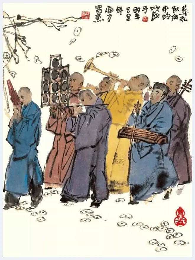 马海方的老北京民俗风情水墨画_第5张