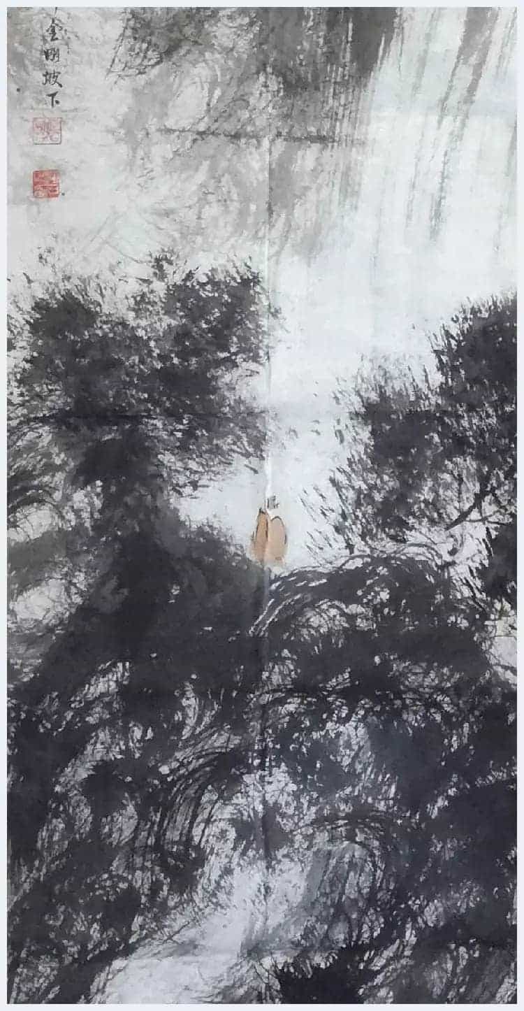 馆级藏品丨傅抱石《 高士观瀑图》 极具金刚风韵_第2张