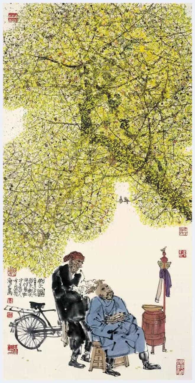 马海方的老北京民俗风情水墨画_第7张