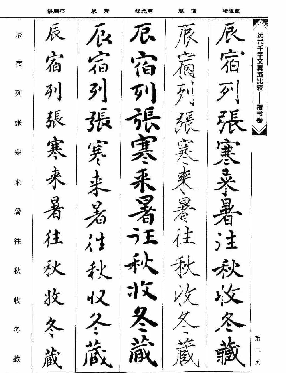 楷书图书《历代千字文真迹比较-楷书卷》_第2张