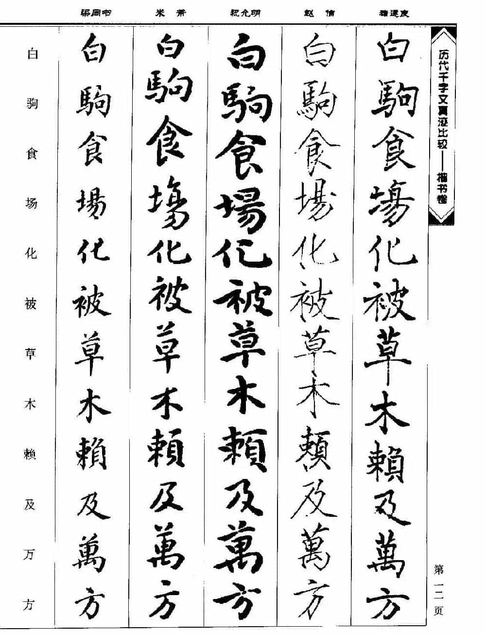楷书图书《历代千字文真迹比较-楷书卷》_第12张