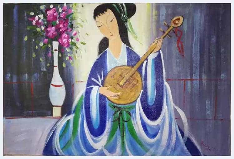 林风眠油画作品《双美图》和《琵琶仕女》_第2张