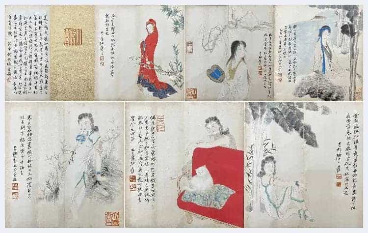 张大千《仕女册页》铭心极品_第1张